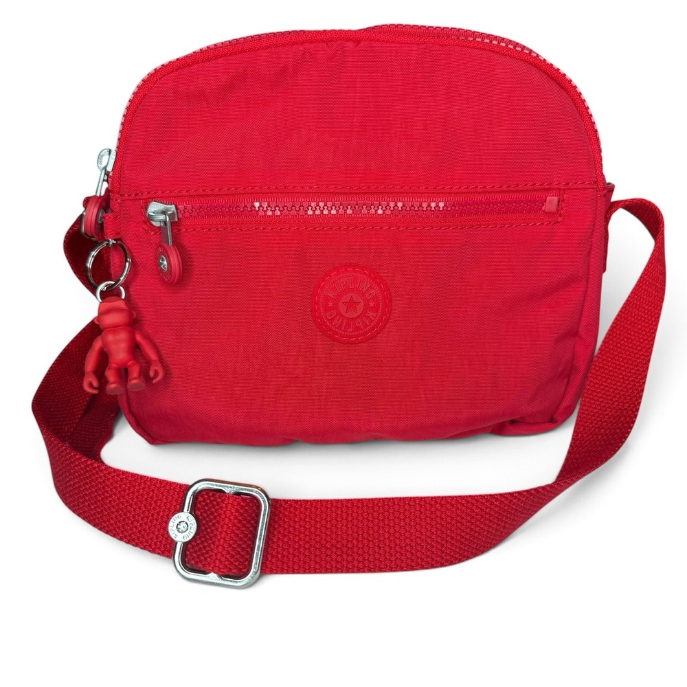 Kipling Keefe Crossbody Bag Cayenne Red Monkey Keychain